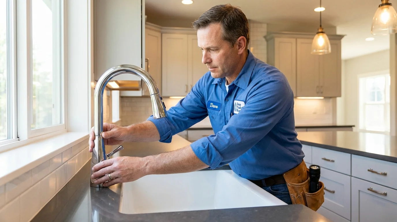 Kitchen faucet installation by Johns Plumbing LLC in Tariffville