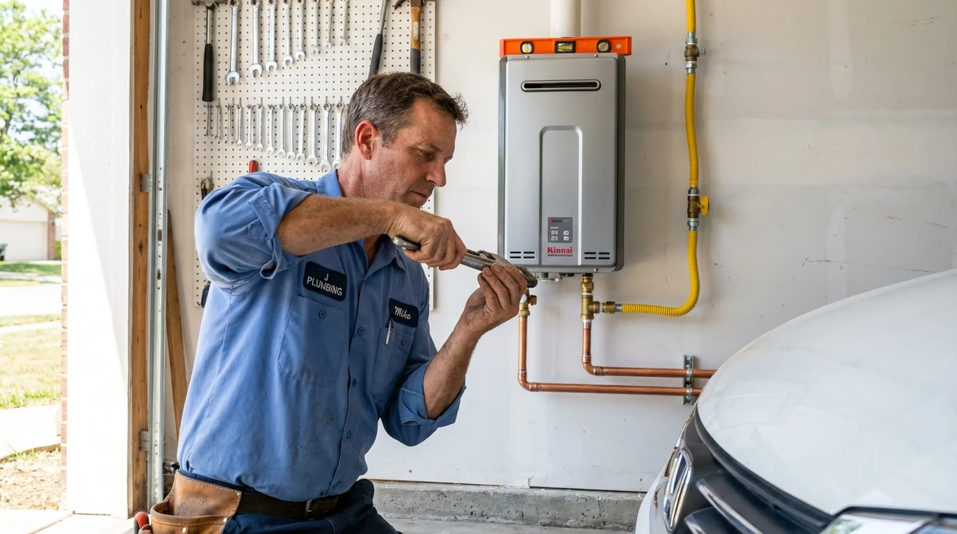 Tankless water heater installation by a Johns Plumbing LLC plumber in Tariffville